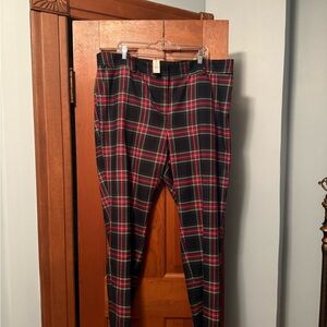 Talbots Women's Tartan Ankle Pants - Red, Green, Black